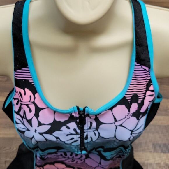 Zero Posur Tropical Print Swim Suit Size 18.5 - Picture 6 of 16